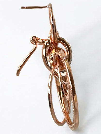 Orecchini Orecchini argento dorato rosa e zirconie pendenti - Gioielli Pavan