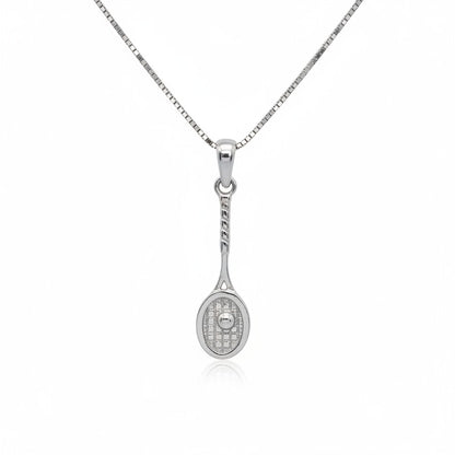 Girocollo in Argento 925 con Ciondolo Racchetta da Tennis