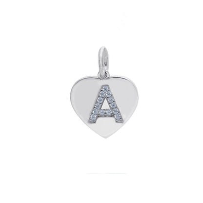 Ciondoli e pendenti Ciondolo in argento iniziale con zirconi a pavé a forma di cuore - Articolo con varianti - Gioielli Pavan