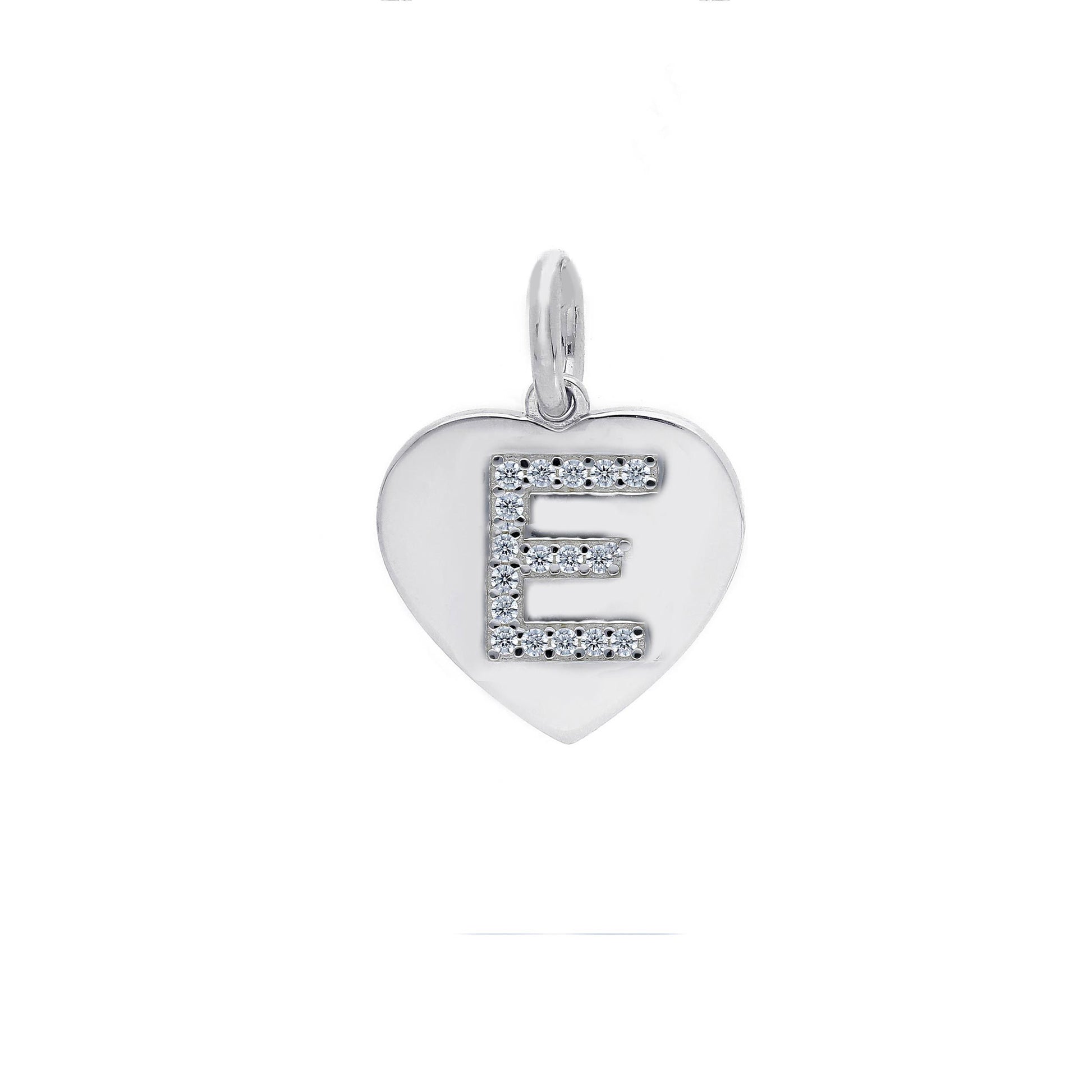 Ciondoli e pendenti Ciondolo in argento iniziale con zirconi a pavé a forma di cuore - Articolo con varianti - Gioielli Pavan