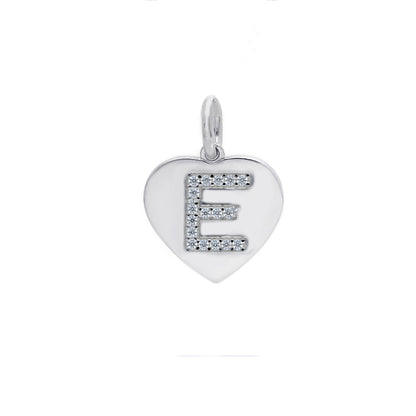 Ciondoli e pendenti Ciondolo in argento iniziale con zirconi a pavé a forma di cuore - Articolo con varianti - Gioielli Pavan