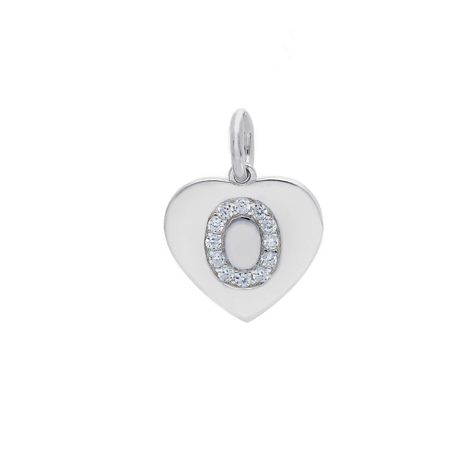 Ciondoli e pendenti Ciondolo in argento iniziale con zirconi a pavé a forma di cuore - Articolo con varianti - Gioielli Pavan