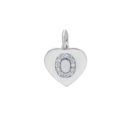 Ciondoli e pendenti Ciondolo in argento iniziale con zirconi a pavé a forma di cuore - Articolo con varianti - Gioielli Pavan