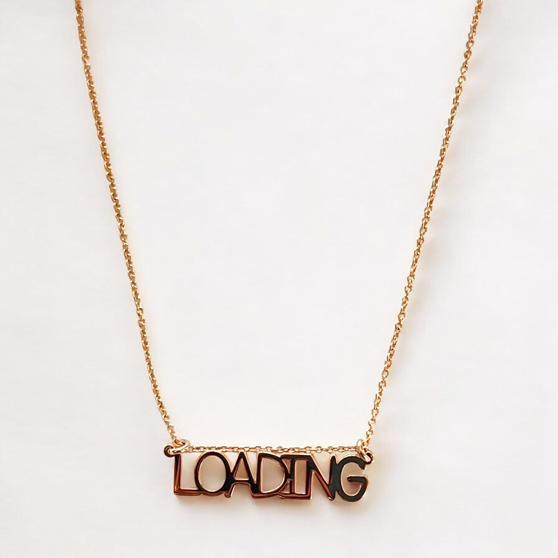 Girocollo Girocollo scritta Loading argento dorato rosa - Gioielli Pavan