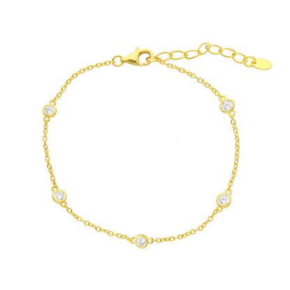 Bracciale in argento dorato con zirconia