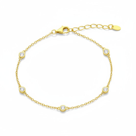 Bracciale in argento dorato con zirconia - Gioielli Pavan