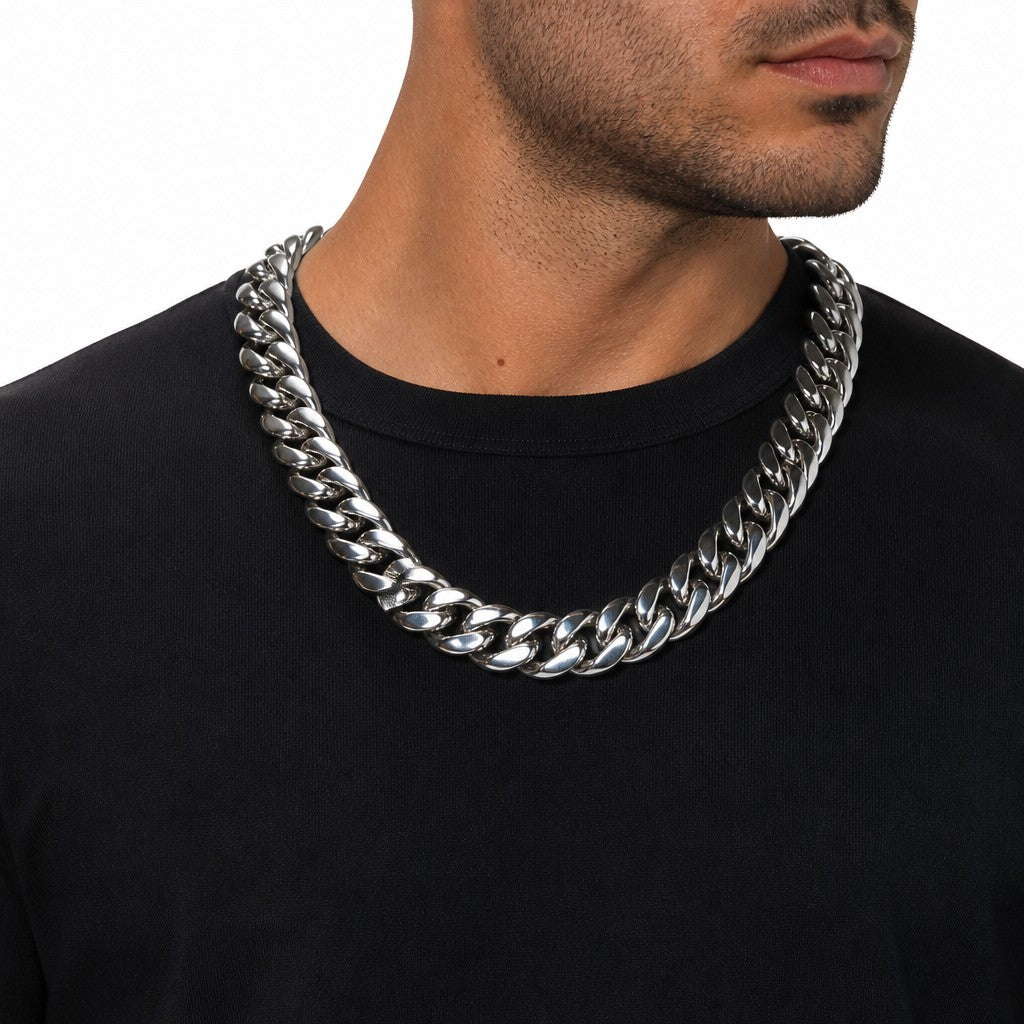 Collana-argento-925-massiccio-maglia-cubana-artigianale Gioielli Pavan Monza centro e Sovico