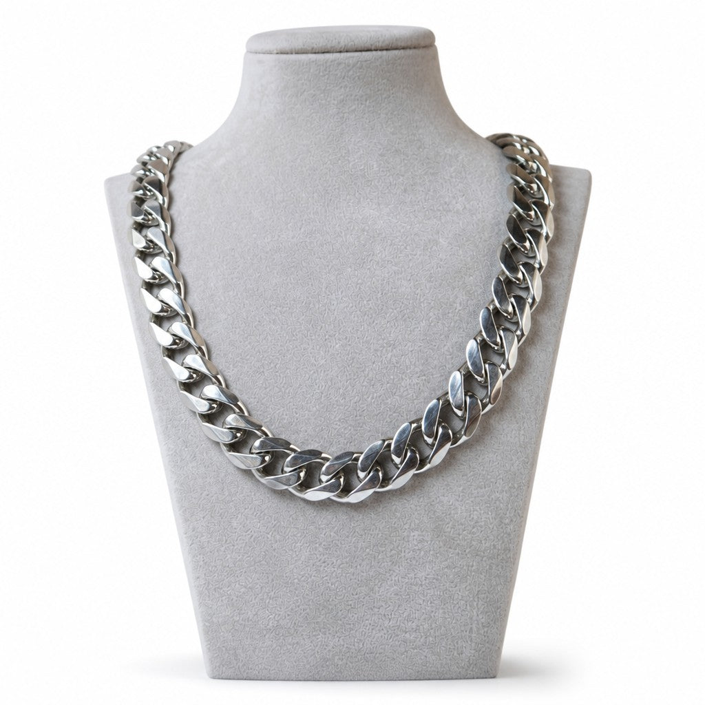 Collana-argento-925-massiccio-maglia-cubana-artigianale Gioielli Pavan Monza centro e Sovico