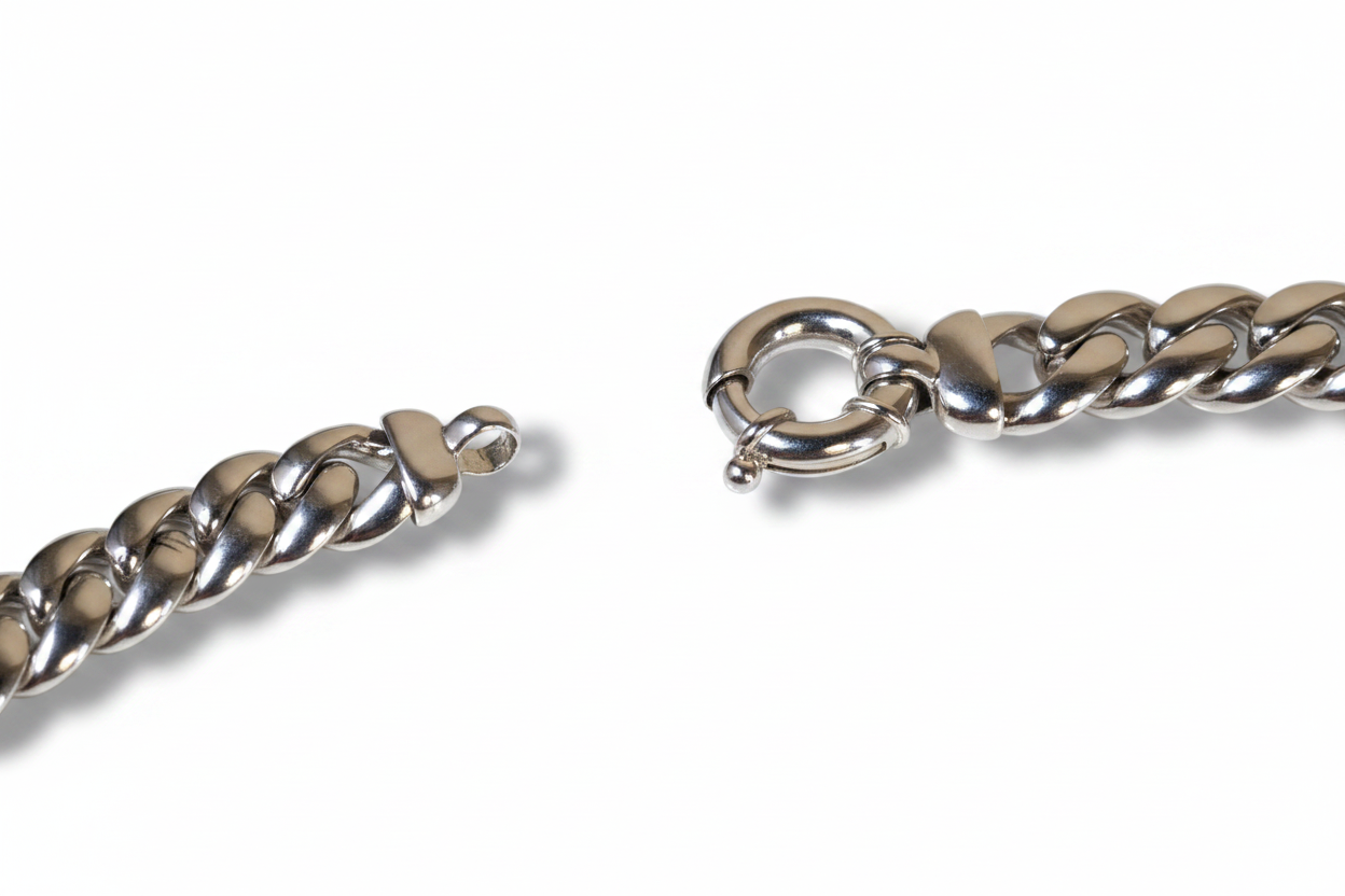 Girocollo Collana in argento 925 massiccia maglia groumette sezione 1,4 cm - Gioielli Pavan