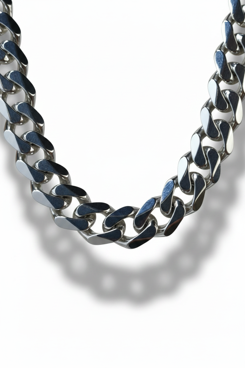 Girocollo Collana in argento 925 massiccia sezione 1,5 cm realizzata a mano - Gioielli Pavan