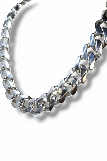 Girocollo Collana in argento 925 massiccia sezione 1,5 cm realizzata a mano - Gioielli Pavan