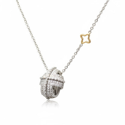 White gold necklace Cross with diamonds