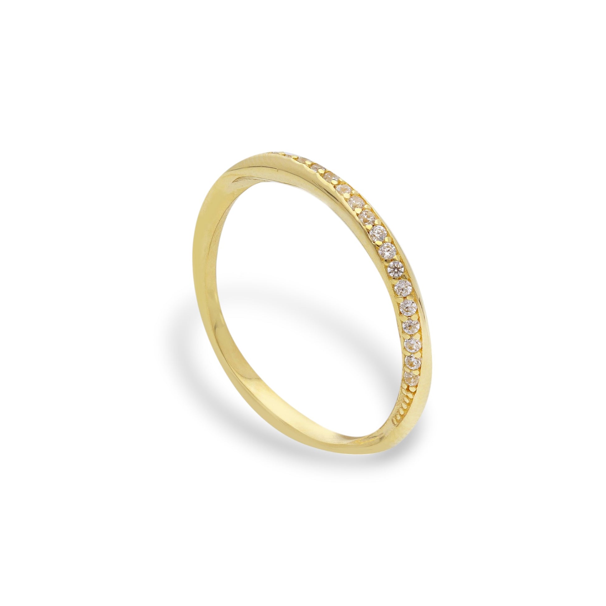 Anello Anello in oro fedina con zirconi a pavé - Gioielli Pavan