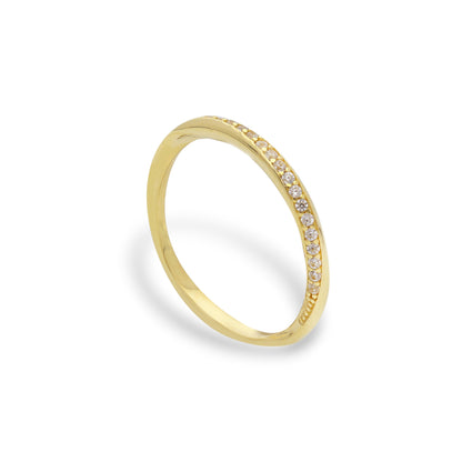 Anello Anello in oro fedina con zirconi a pavé - Gioielli Pavan