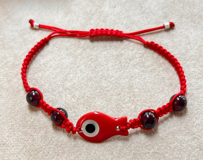Bracciale Bracciale Sagola con Pesciolino e Occhio Turco in Argento 925 - Gioielli Pavan