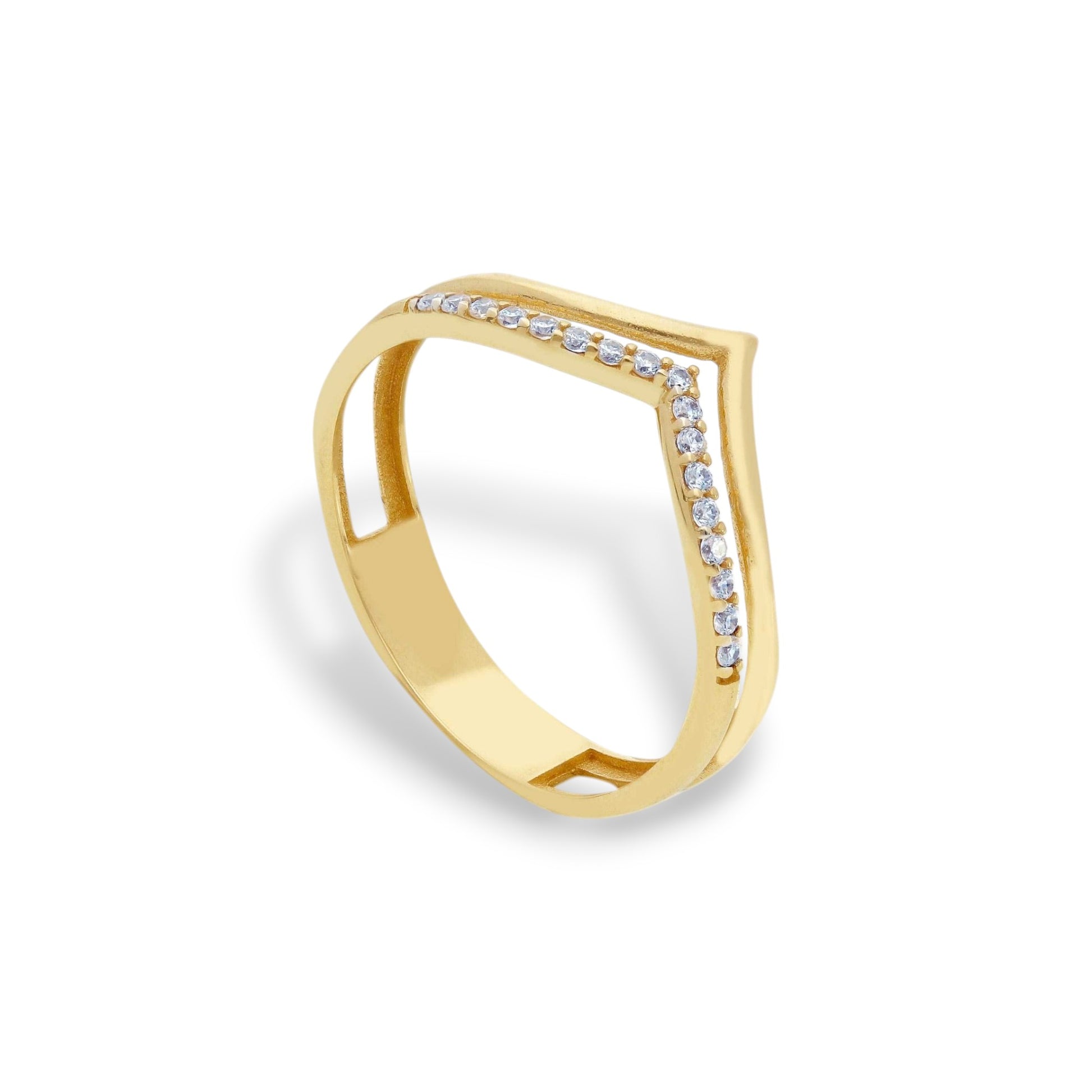 Anello Anello in oro fedina geometrica con zirconi a pavé - Gioielli Pavan