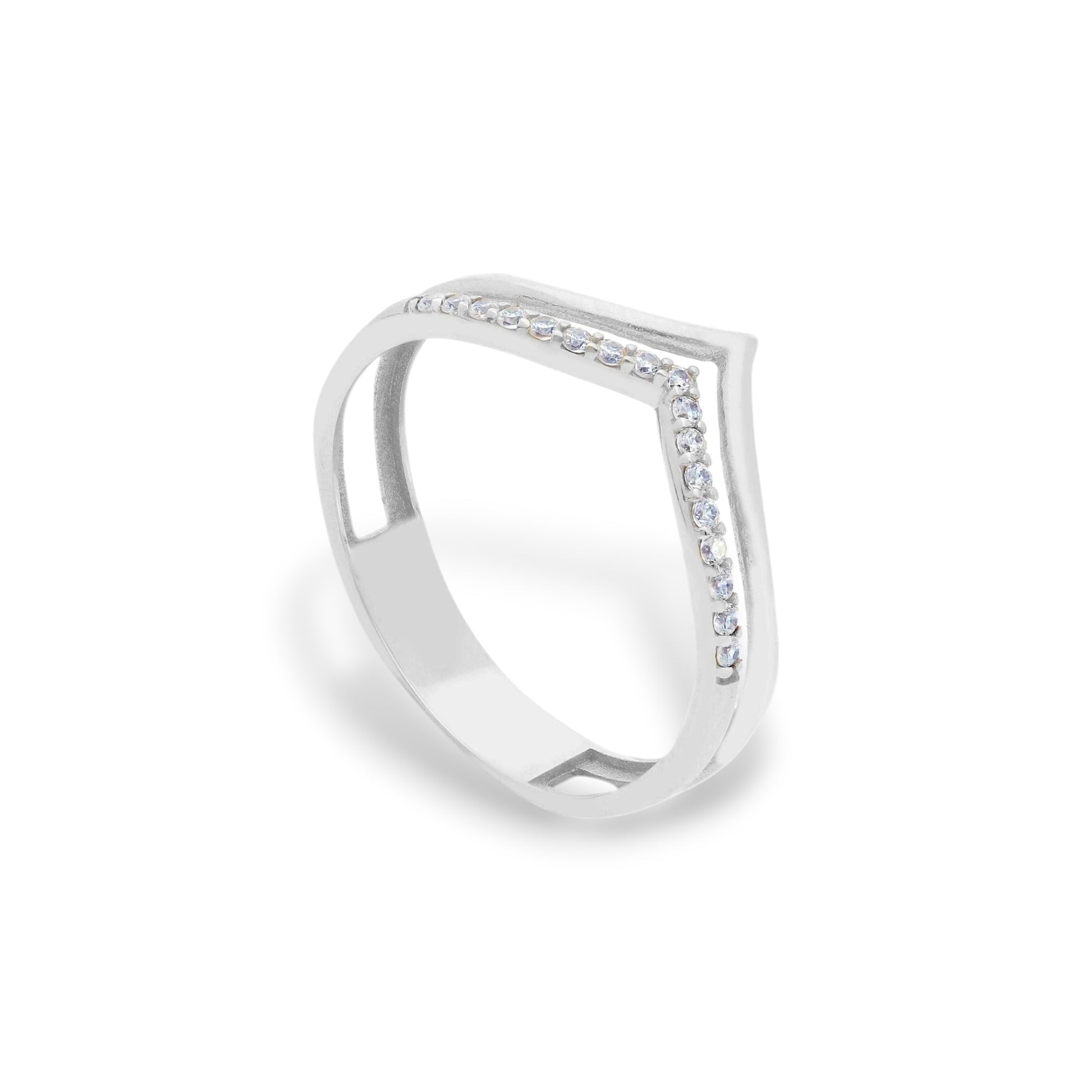 Anello Anello in oro fedina geometrica con zirconi a pavé - Gioielli Pavan