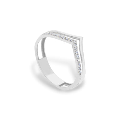 Anello Anello in oro fedina geometrica con zirconi a pavé - Gioielli Pavan