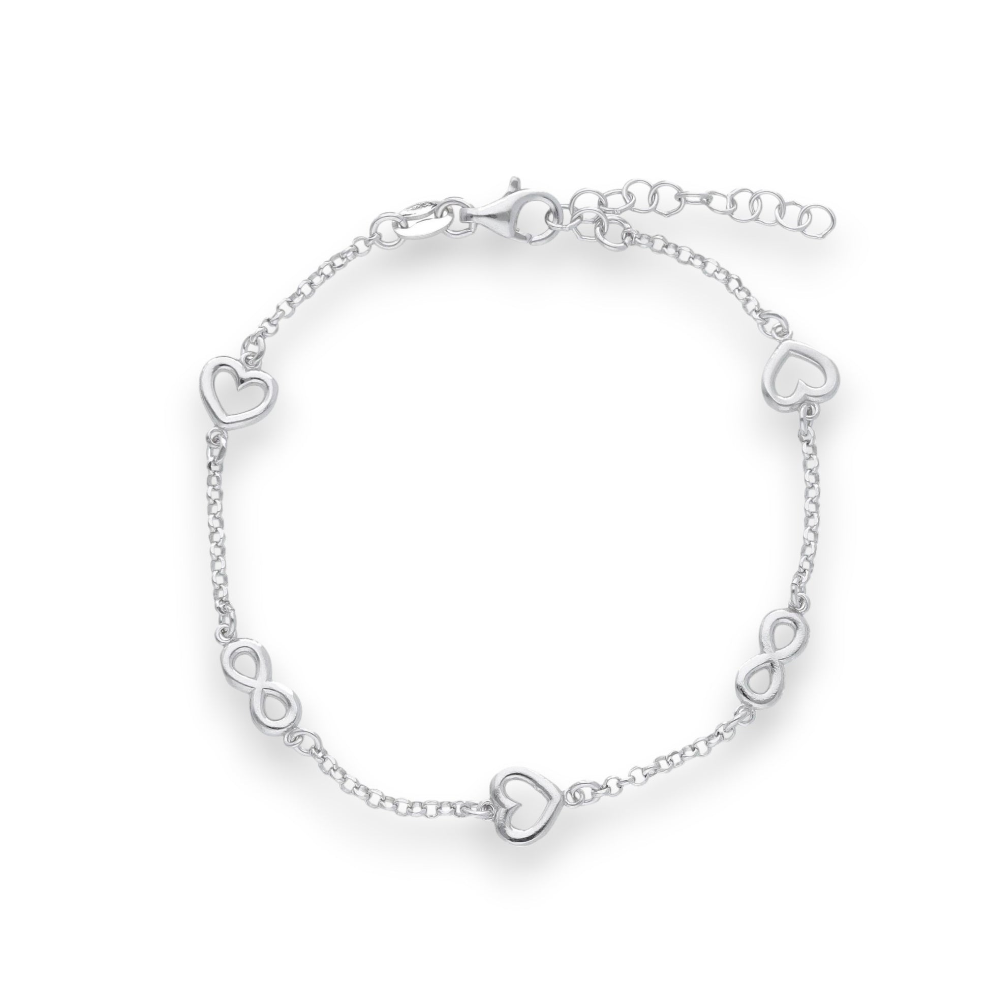Bracciale Bracciale in argento con cuori e infiniti traforati - Articolo con varianti - Gioielli Pavan
