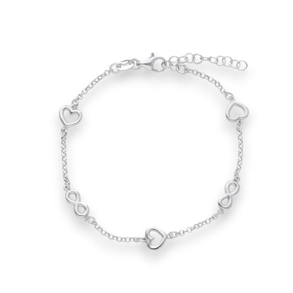 Bracciale Bracciale in argento con cuori e infiniti traforati - Articolo con varianti - Gioielli Pavan