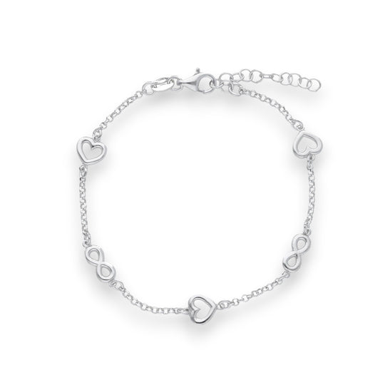 Bracciale Bracciale in argento con cuori e infiniti traforati - Articolo con varianti - Gioielli Pavan