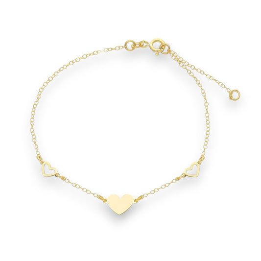 Bracciale Bracciale in oro tre Cuori o Stelle alternate - Gioielli Pavan