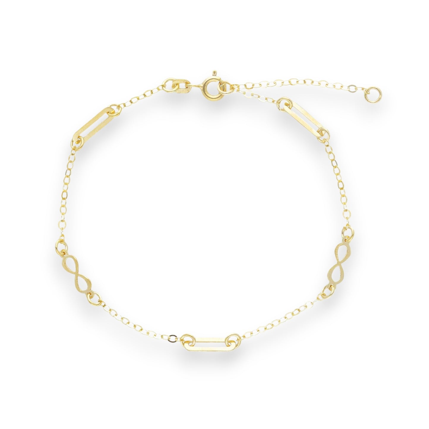 Bracciale Bracciale in oro con Infiniti e maglie rettangolari - Gioielli Pavan