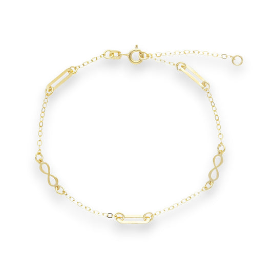 Bracciale Bracciale in oro con Infiniti e maglie rettangolari - Gioielli Pavan