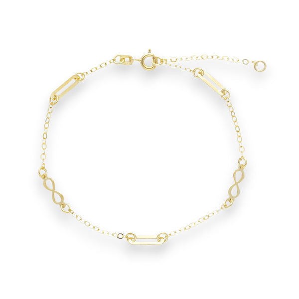 Bracciale Bracciale in oro con Infiniti e maglie rettangolari - Gioielli Pavan