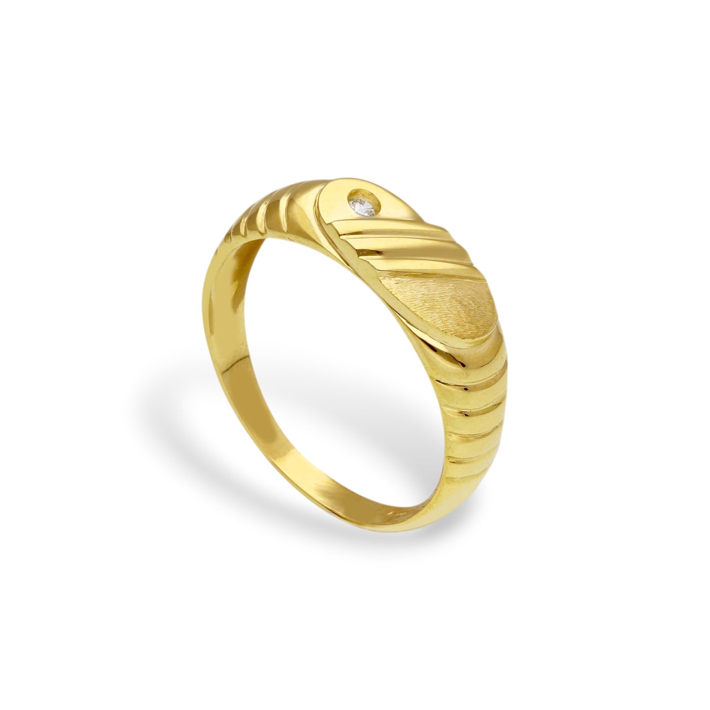 Anello Anello in oro fascia a righe con zircone - Gioielli Pavan