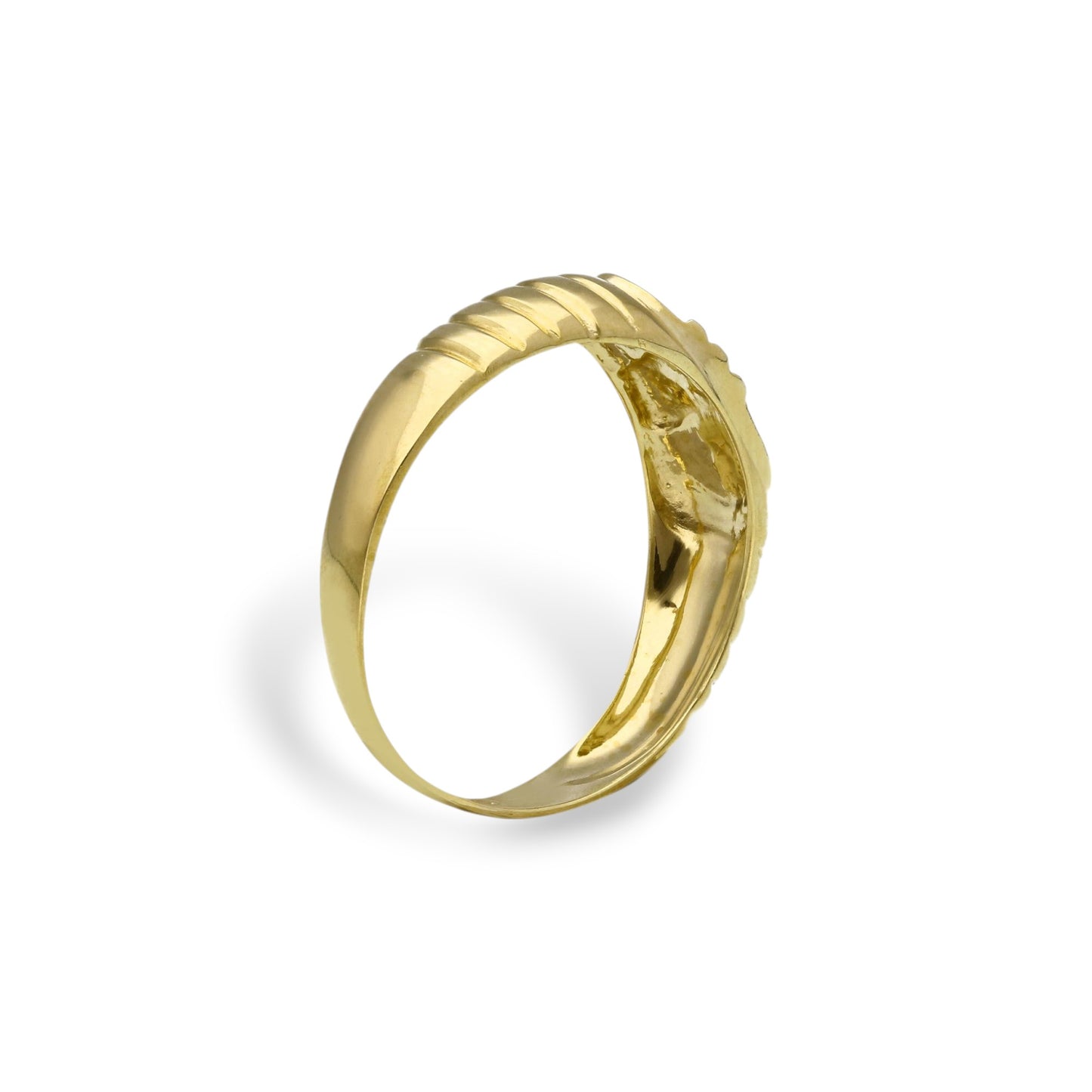 Anello Anello in oro fascia a righe con zircone - Gioielli Pavan