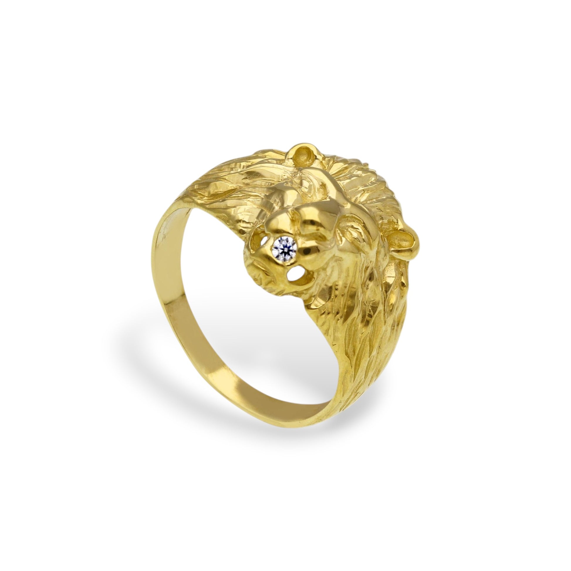 Anello Anello in oro testa di leone con zircone - Gioielli Pavan