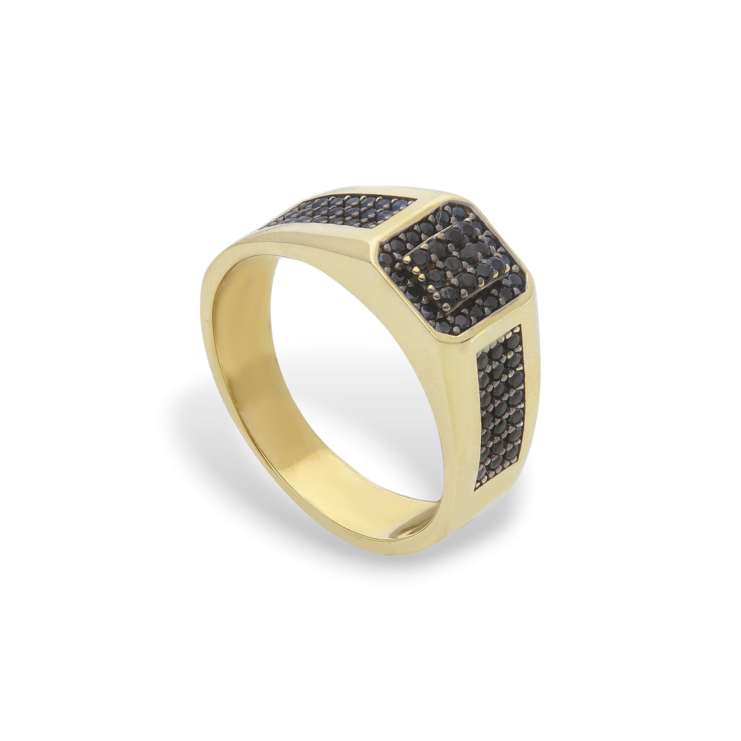 Anello Anello in oro Chevalier con zirconi neri a pavé - Gioielli Pavan