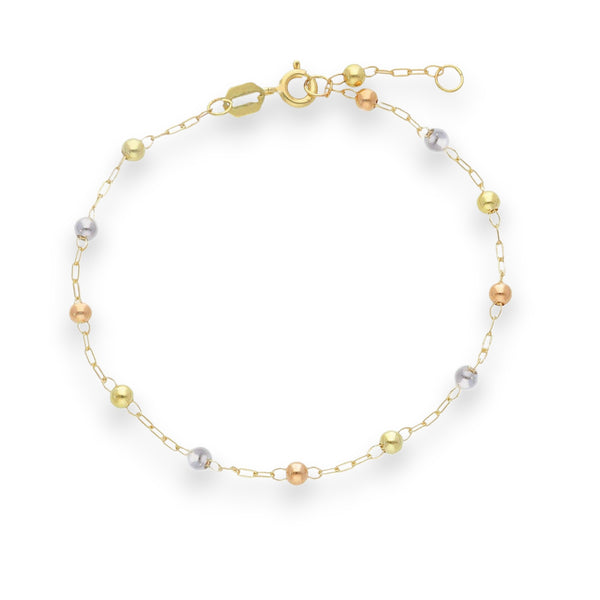 Bracciale Bracciale in oro tre colori a palline alternate - Gioielli Pavan