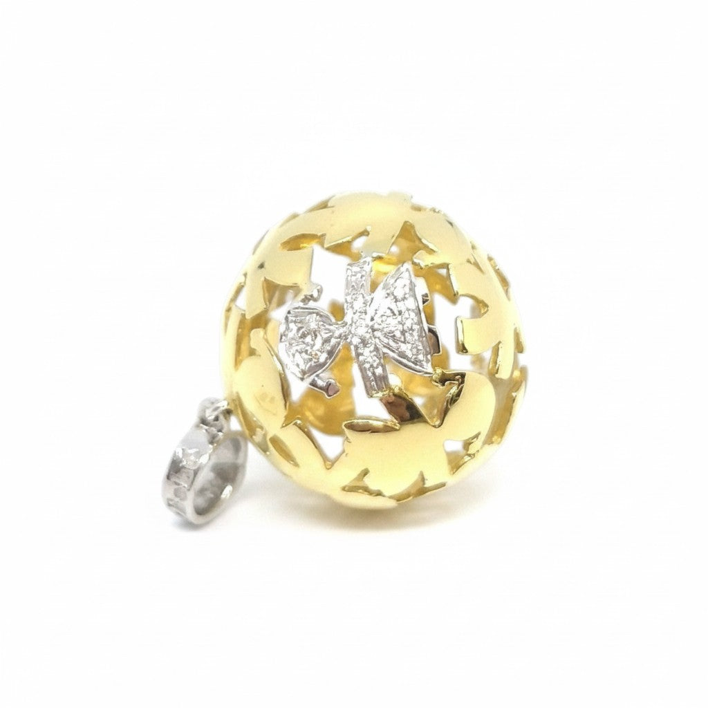 Ciondolo Boule LeBebè in Oro 18 kt con Bimba e Diamanti