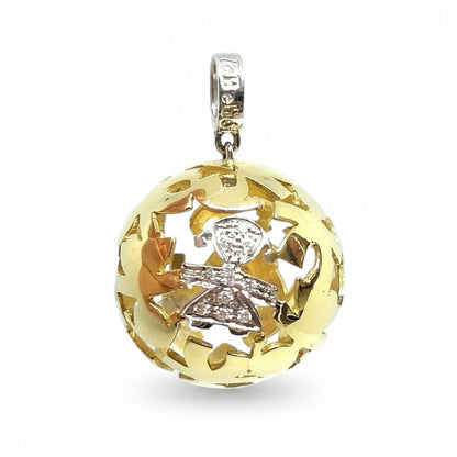 Ciondolo Boule LeBebè in Oro 18 kt con Bimba e Diamanti
