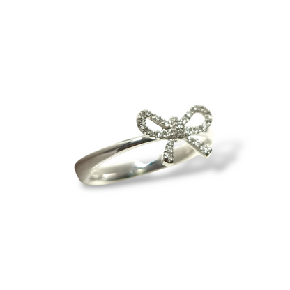 Anello Anello in oro bianco con diamanti a fiocco - Gioielli Pavan