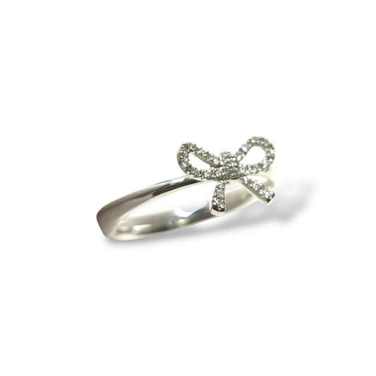 Anello Anello in oro bianco con diamanti a fiocco - Gioielli Pavan