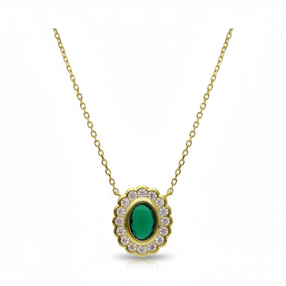 Bracciale in argento 925 dorato con zirconia verdi e incolori - Gioielli Pavan