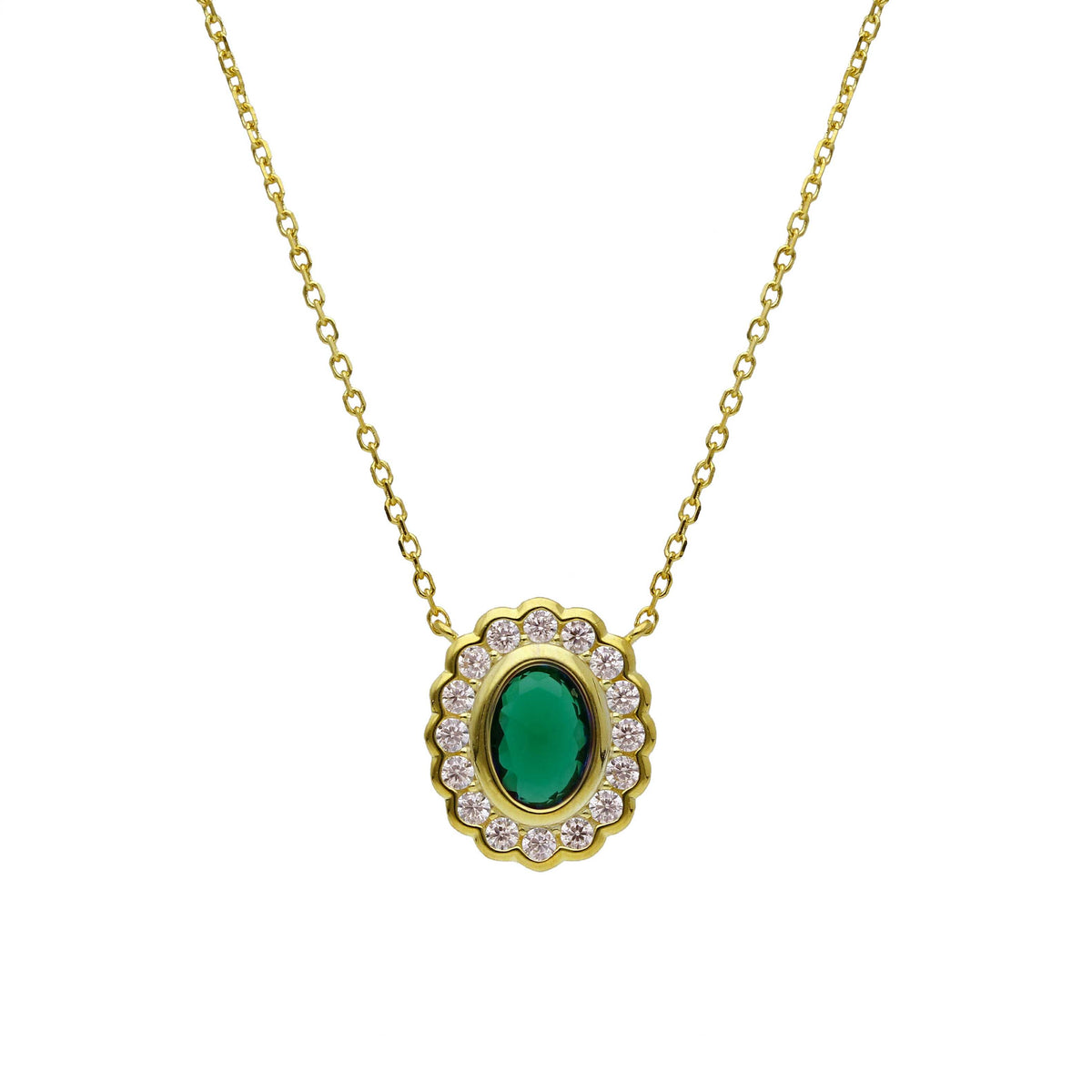 Bracciale in argento 925 dorato con zirconia verdi e incolori - Gioielli Pavan