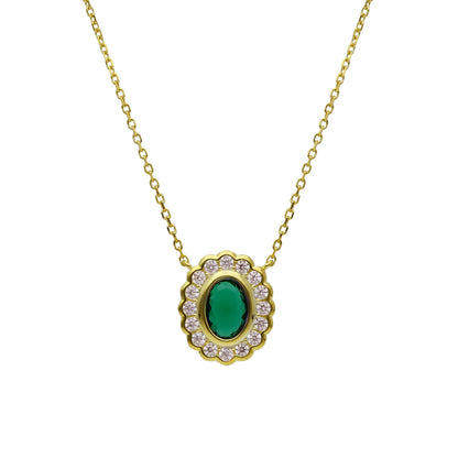 Bracciale in argento 925 dorato con zirconia verdi e incolori - Gioielli Pavan