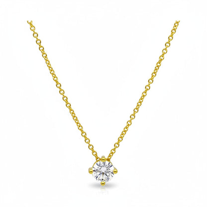 Collana girocollo punto luce in argento 925 dorato con zirconia cubica - Gioielli Pavan