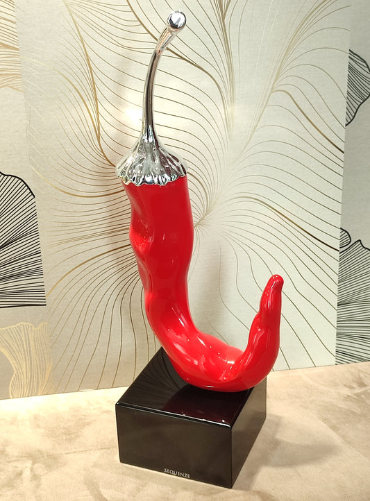 Red and silver chili pepper, medium size
