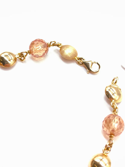 Gold bracelet with citrine quartz