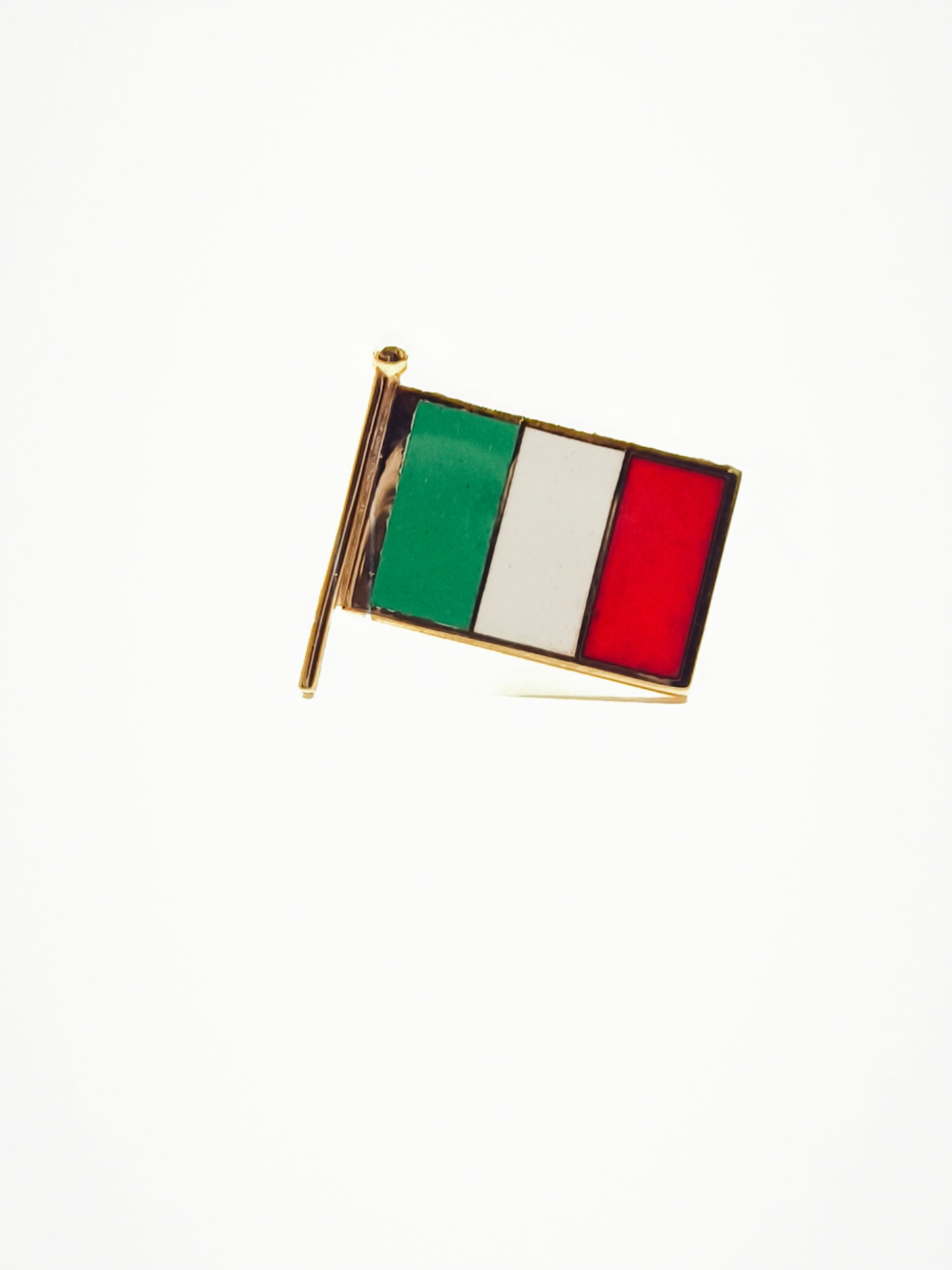 Italy flag silver tip 15x10mm