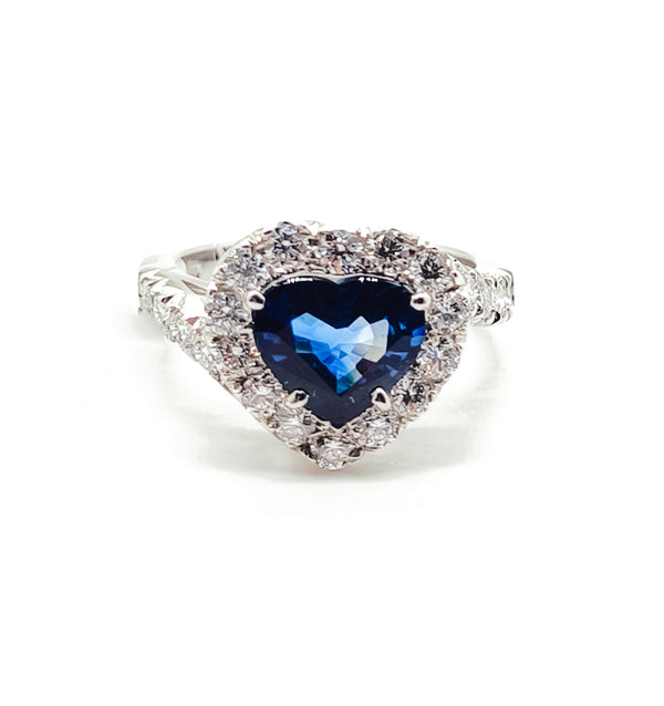 Anello in oro con zaffiro e diamanti - Gioielli Pavan