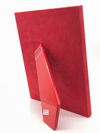 Portafoto in Alcantara e legno laccato Rosso Sequenze 10x15cm