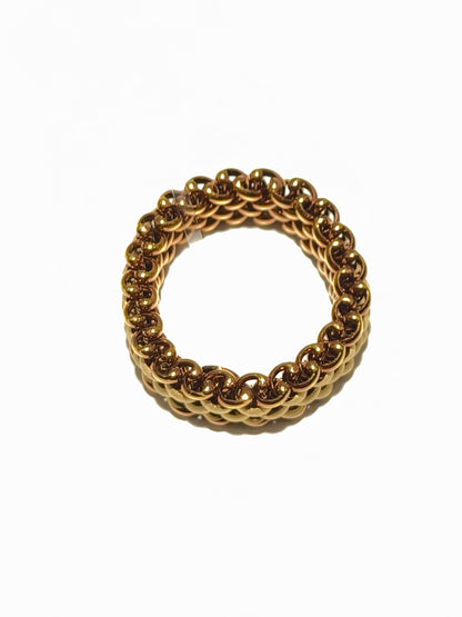 Chocolate gold mesh gold ring