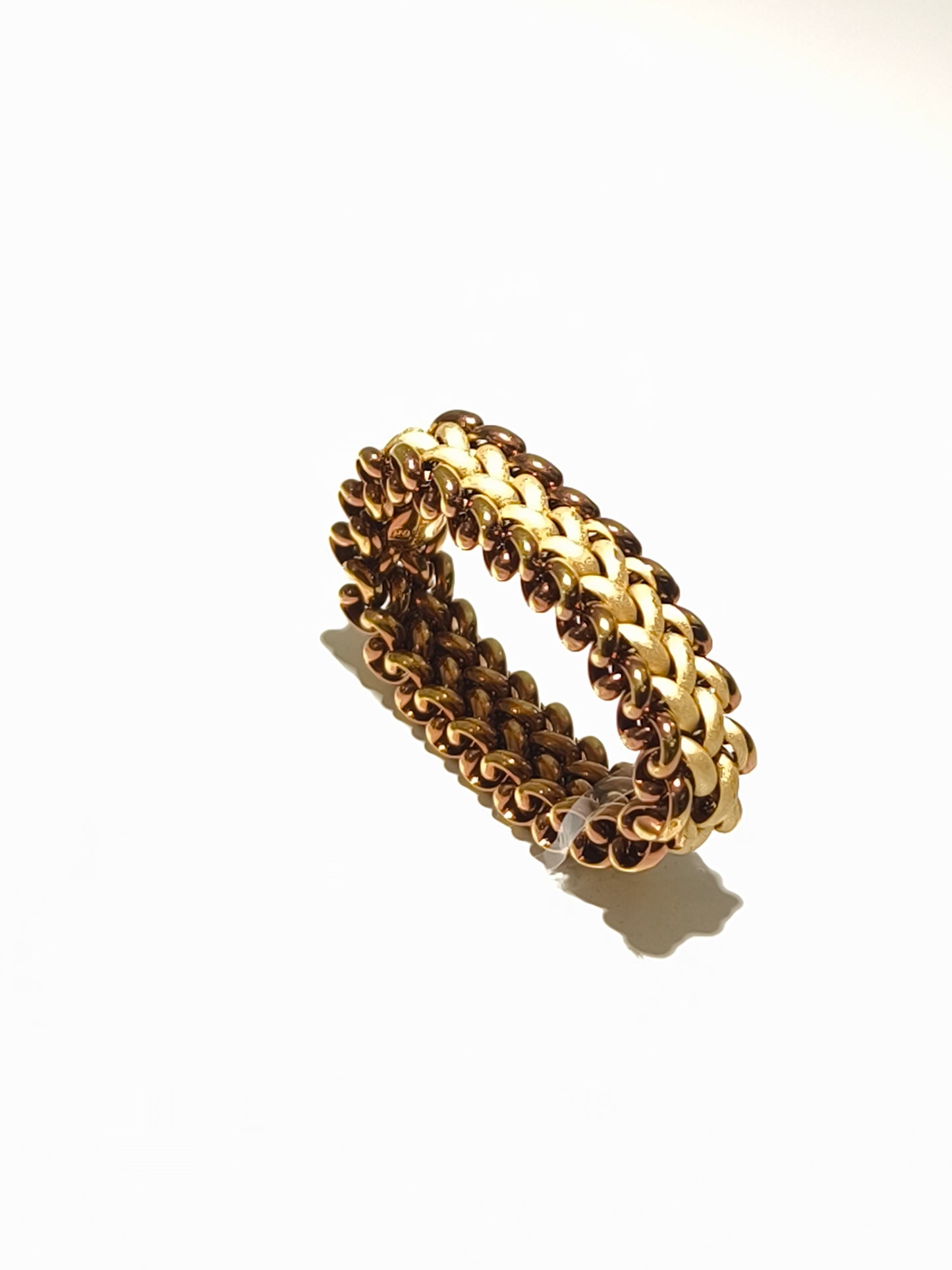 Chocolate gold mesh gold ring