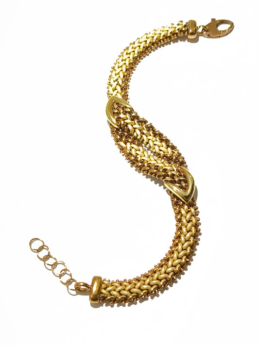 Chocolate gold mesh gold bracelet